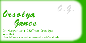 orsolya gancs business card
